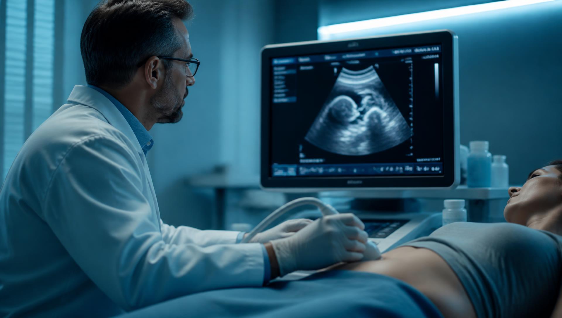 Ultraschalluntersuchung mit modernem Sonografiegerät